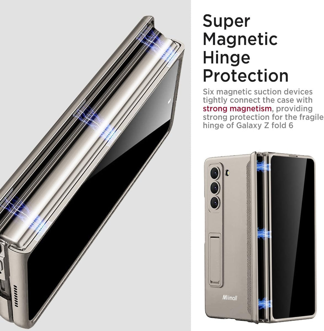 Miimall Kompatibel mit Samsung Galaxy Z Fold 6 Hülle mit Displayschutz Anti-Peeping+Magnetischer Sch