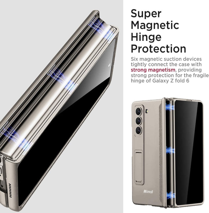 Miimall Kompatibel mit Samsung Galaxy Z Fold 6 Hülle mit Displayschutz Anti-Peeping+Magnetischer Sch