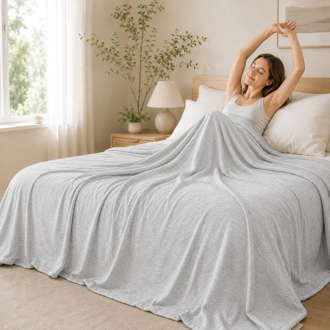 WOLTU Sommerdecke Selbstkühlende Decke Mikrofaser Arc-Chill, Kühldecke mit Q-Max>0.45, Kühl und Haut