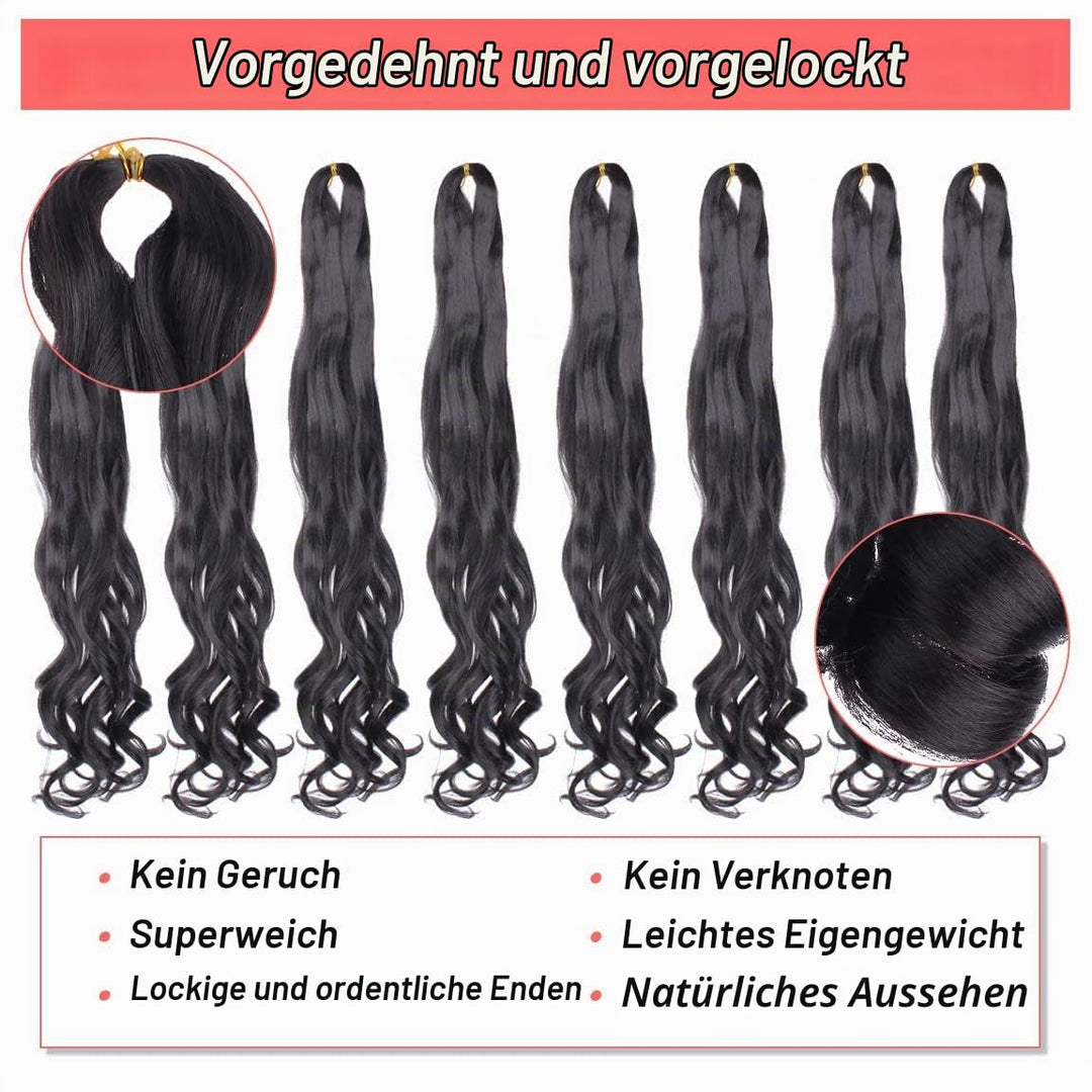 Xtrend 8 Packs French Curly Braiding Hair 22 Inch Pre Stretched Bouncy Loose Wavy Braiding Hair Hair