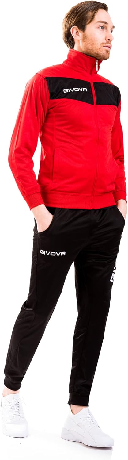 Givova Herren Visa Trainingsanzug L Mehrfarbig (rot/schwarz), L Mehrfarbig (rot/schwarz)