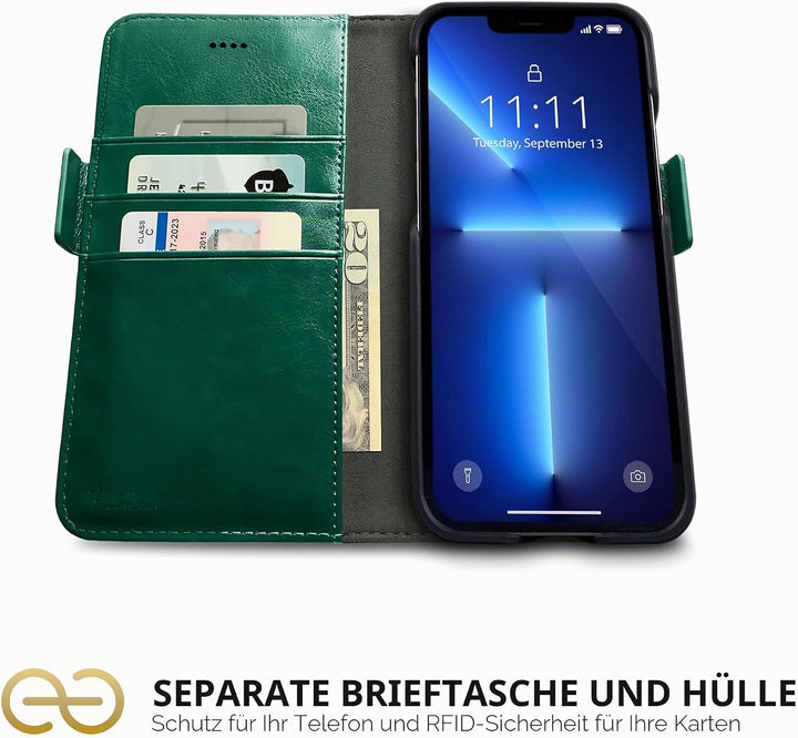 Dreem Fibonacci kompatibel mit iPhone 13 Pro Brieftaschen-Etui / 2-in-1 stossfestes Etui und abnehmb
