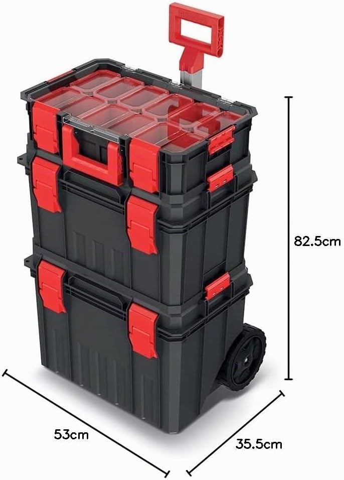 Kreher XL Werkzeugtrolley, Werkstattkoffer Set, Werkstattwagen Set 4 in 1! BxTxH: 53 x 35,5 x 82,5 c