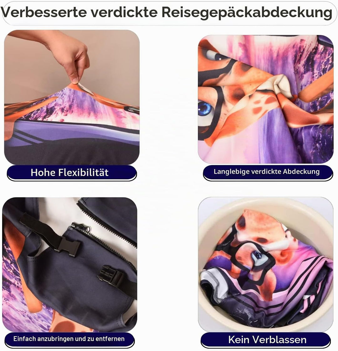 7-Mi 3D Print Design Reisen Koffer Schutz Trolley Case Cover 19"-32" Sleeve Giraffe M(Fits to 23"-25