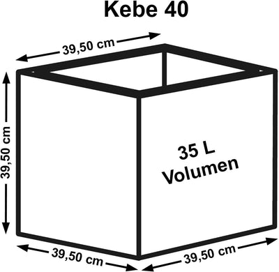 Euro3Plast 3157.03 Kebe Pflanzkasten 40 cm mit Wasserspeicher und Rollen in Weiss Ökologisch nachhal