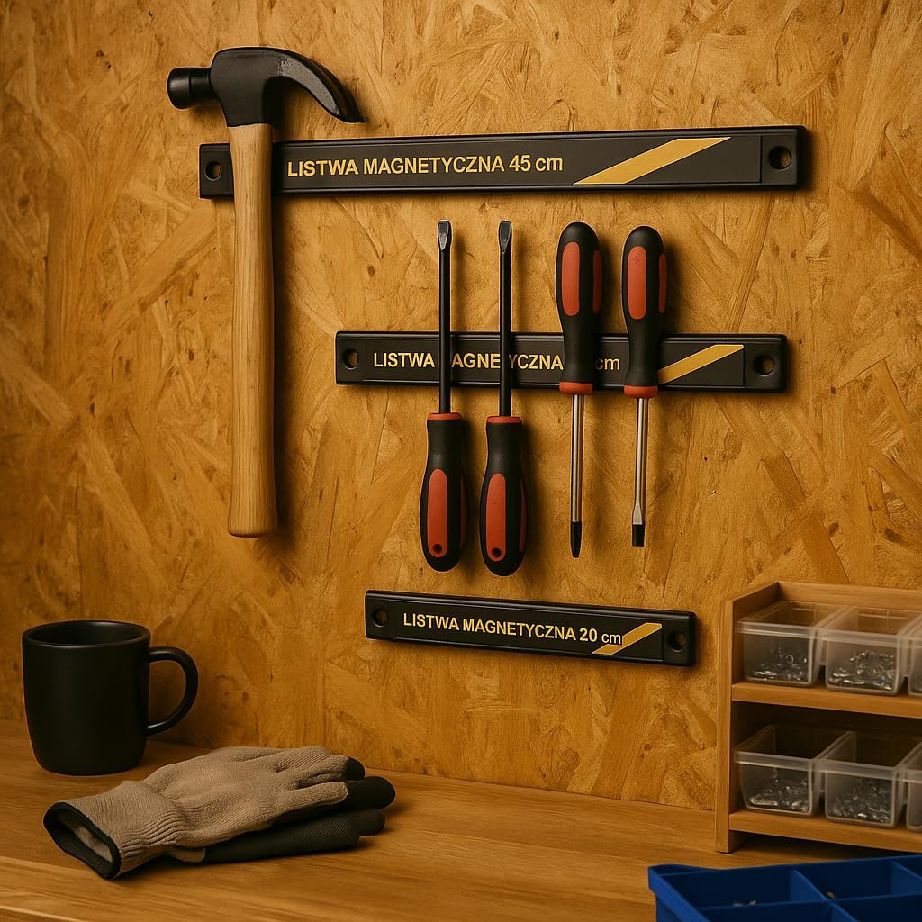 RESSER Magnetleisten Set 3-teilig Werkzeughalter Magnetisch Wandhalterung Werkzeug Organizer Werksta