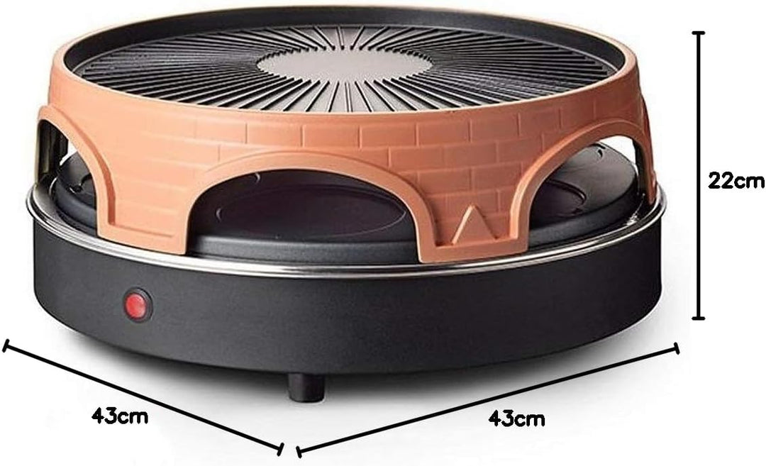 Emerio Pizzaofen, PIZZARETTE das Original, 3 in 1 Pizza-Raclette-Grill, patentiertes Design, für Min