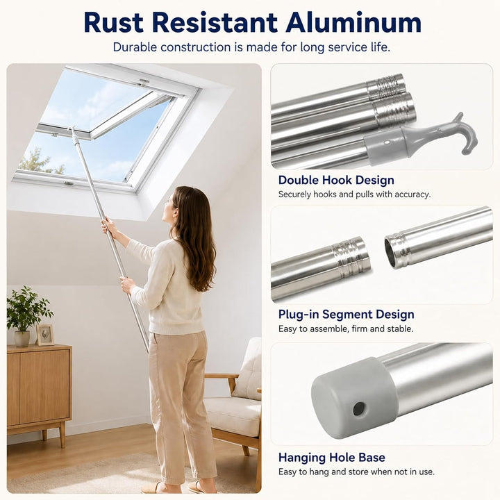 150cm Verstellbare Aluminium Dachfenster Öffnerstange für Dachboden