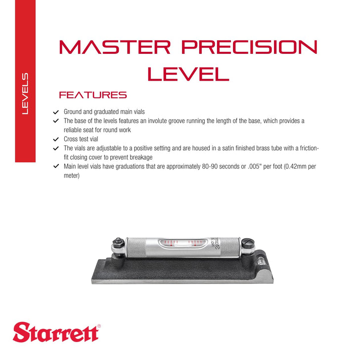 Starrett 98-6 6-Zoll-Präzisions-Maschinisten-Wasserwaage, Schwarz