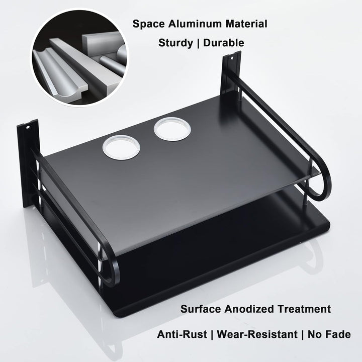 HNVNER Projektor Wand Regal, Router Ablage, Kabelboxen Halterung Multimedia Wandständer für AV-Recei