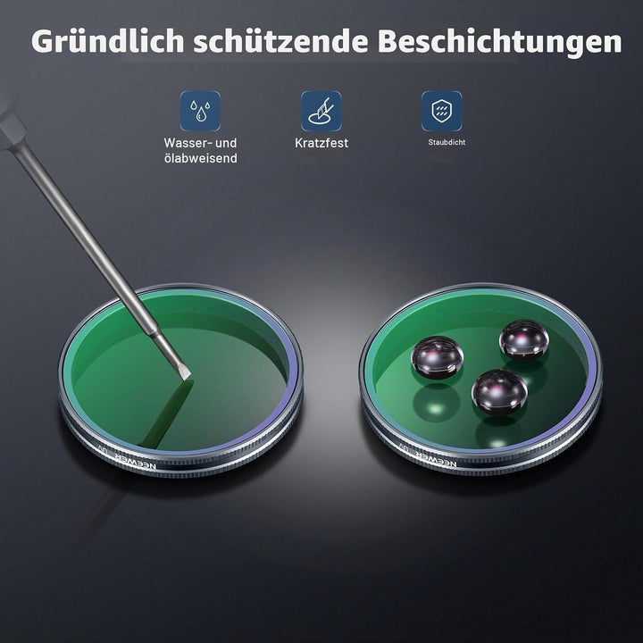 NEEWER UV Filter kompatibel mit DJI Osmo Action 5 Pro / 4/3, Snap On, mehrfach beschichteter HD Glas