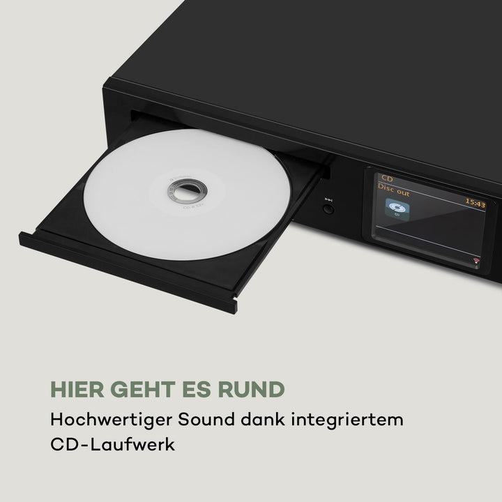 auna iTuner Internet Radio mit DAB+, HiFi Receiver, Internetradio mit CD Player, FM Radio, Digital H