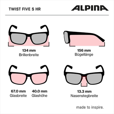 ALPINA TWIST FIVE S HR V - Selbsttönende, Bruchfeste & Beschlagfreie Sport- & Fahrradbrille Mit 100%