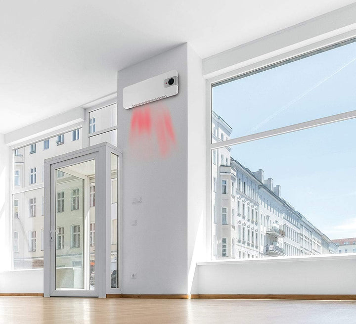 Sichler Haushaltsgeräte Heizlüfter WLAN: WLAN-Keramik-Wandheizlüfter, LED-Display, 2.000 W, App, Goo