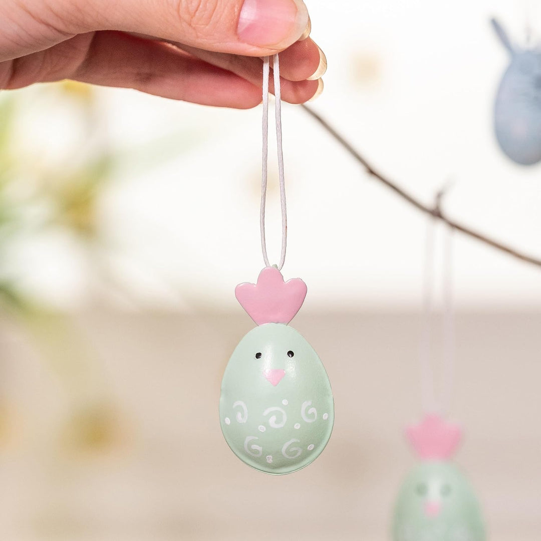 VALERY MADELYN Set Dekoaufhänger Ostern, Osterschmuck aus Metall zum Aufhängen, Osterhase und Ostere
