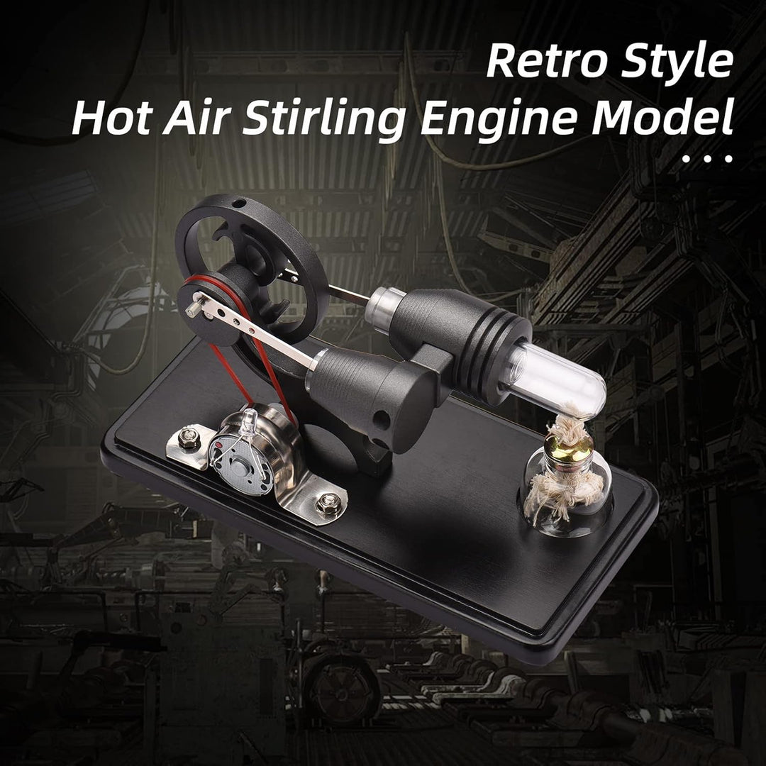 Bisofice Stirlingmotor Stirling Motor Modell mit LED Licht, Heissluft Sterling Engine, Schwungrad-De
