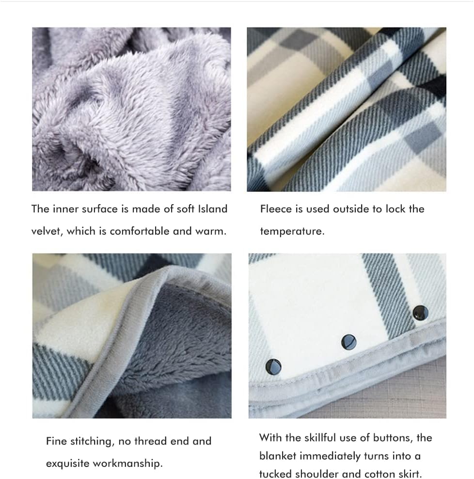 Damen Poncho, Flanellumhang, Winter Plüschdecke Tragbare Decke Warmer Überwurf Schal Wickelbezug Umh