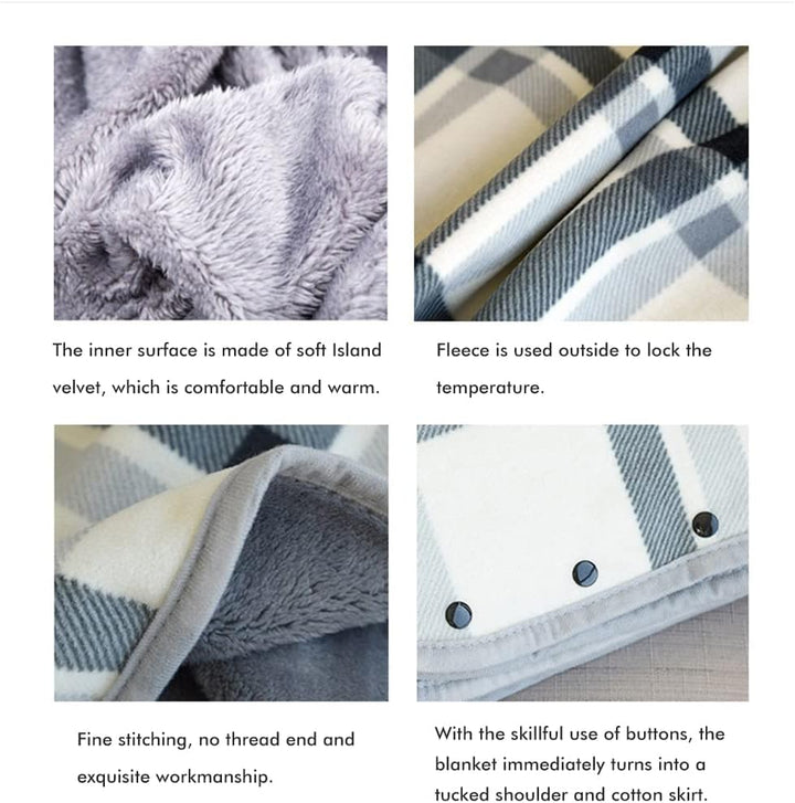 Damen Poncho, Flanellumhang, Winter Plüschdecke Tragbare Decke Warmer Überwurf Schal Wickelbezug Umh