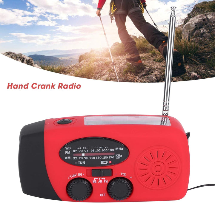 QQT088 Solarenergie Notfallradio, Multifunktions Handshake Radio, USB Aufladung, FM AM WB/NOAA Wette
