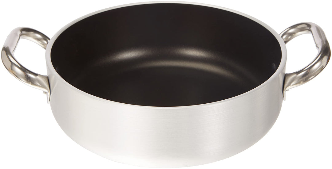 Pentole Agnelli ALSA2106S24 Stielkasserolle mit Griffen, Aluminium, Silber, 24 cm, 24 cm