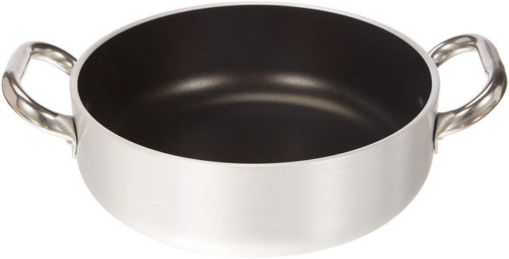 Pentole Agnelli ALSA2106S24 Stielkasserolle mit Griffen, Aluminium, Silber, 24 cm, 24 cm