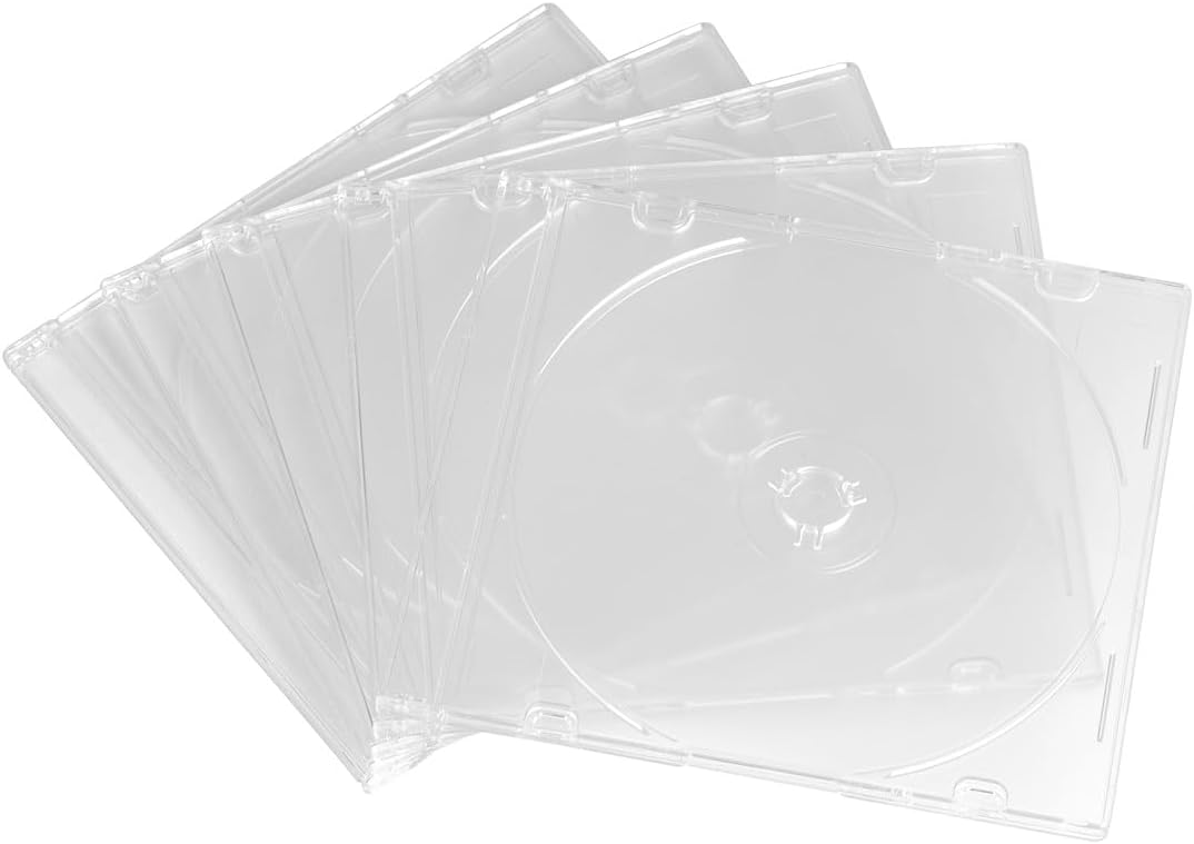 Hama CD-Leerhülle (20er-Pack, Slim, Höhe 5,2mm) CD-Schutzhülle weiss (Packung mit 2) Transparent 20