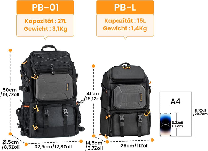 TARION Wasserdicht Kamerarucksack Spiegelreflex: DSLR SLR Gross Kameratasche mit 15,6 Zoll Laptopfac