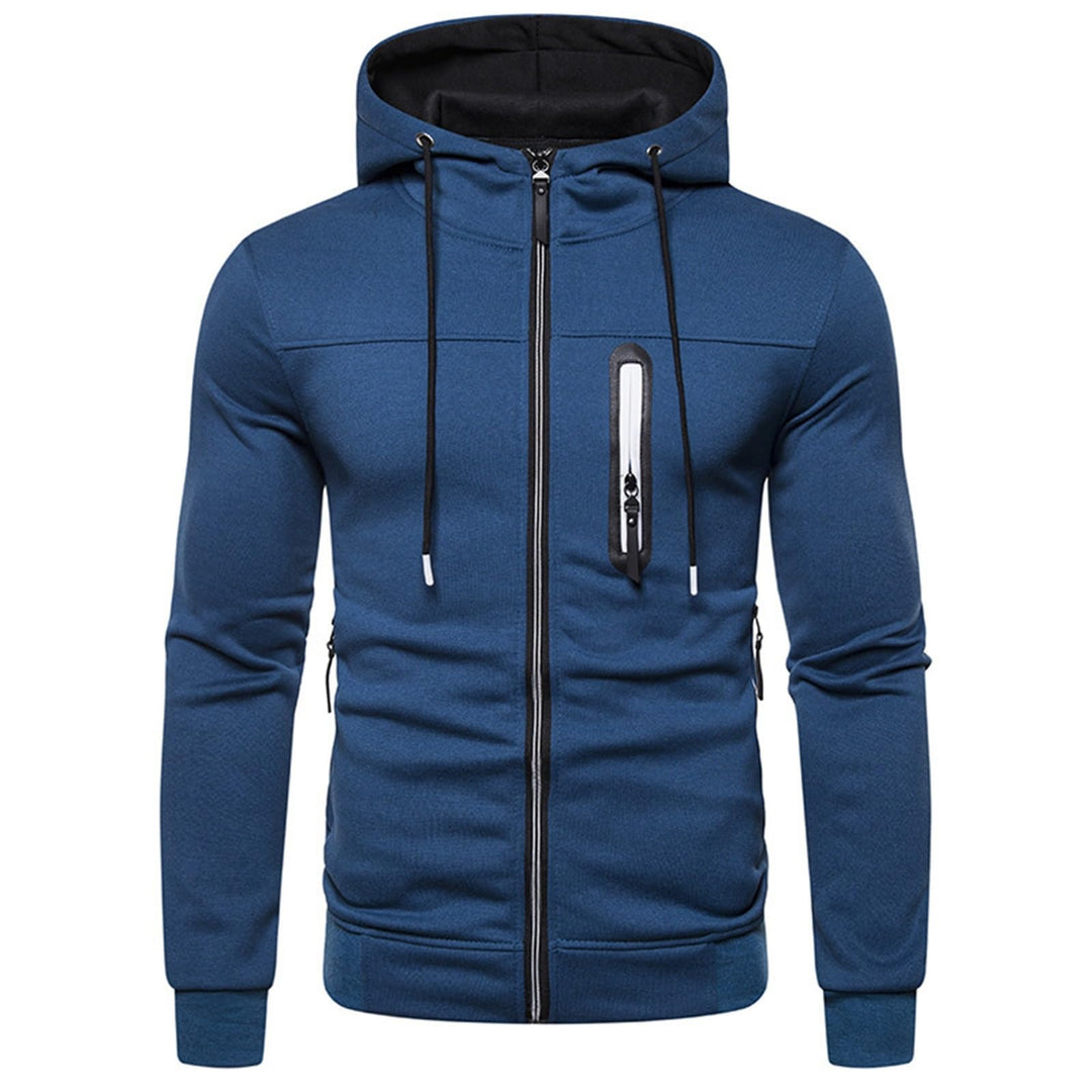 Sportjacke Herren Casual Sweatjacke Zip Kordelzug Hoodie Sweatshirt Jacke Basic mit Kapuze Langarm K