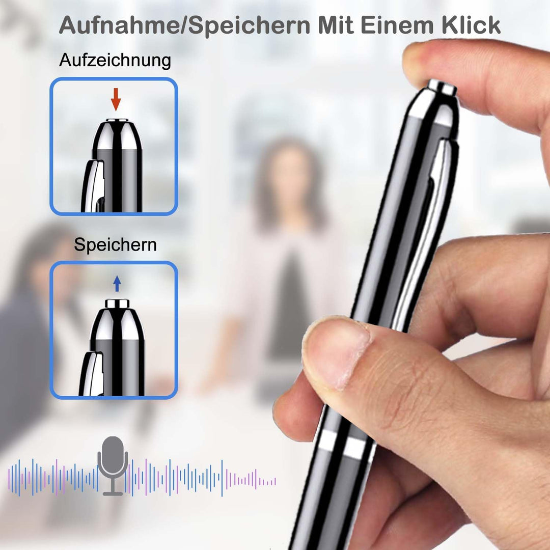 Voice Recorder Stift 64 GB Professioneller Sprachrekorder mit Sprachaktivierung und MP3-Wiedergabe M