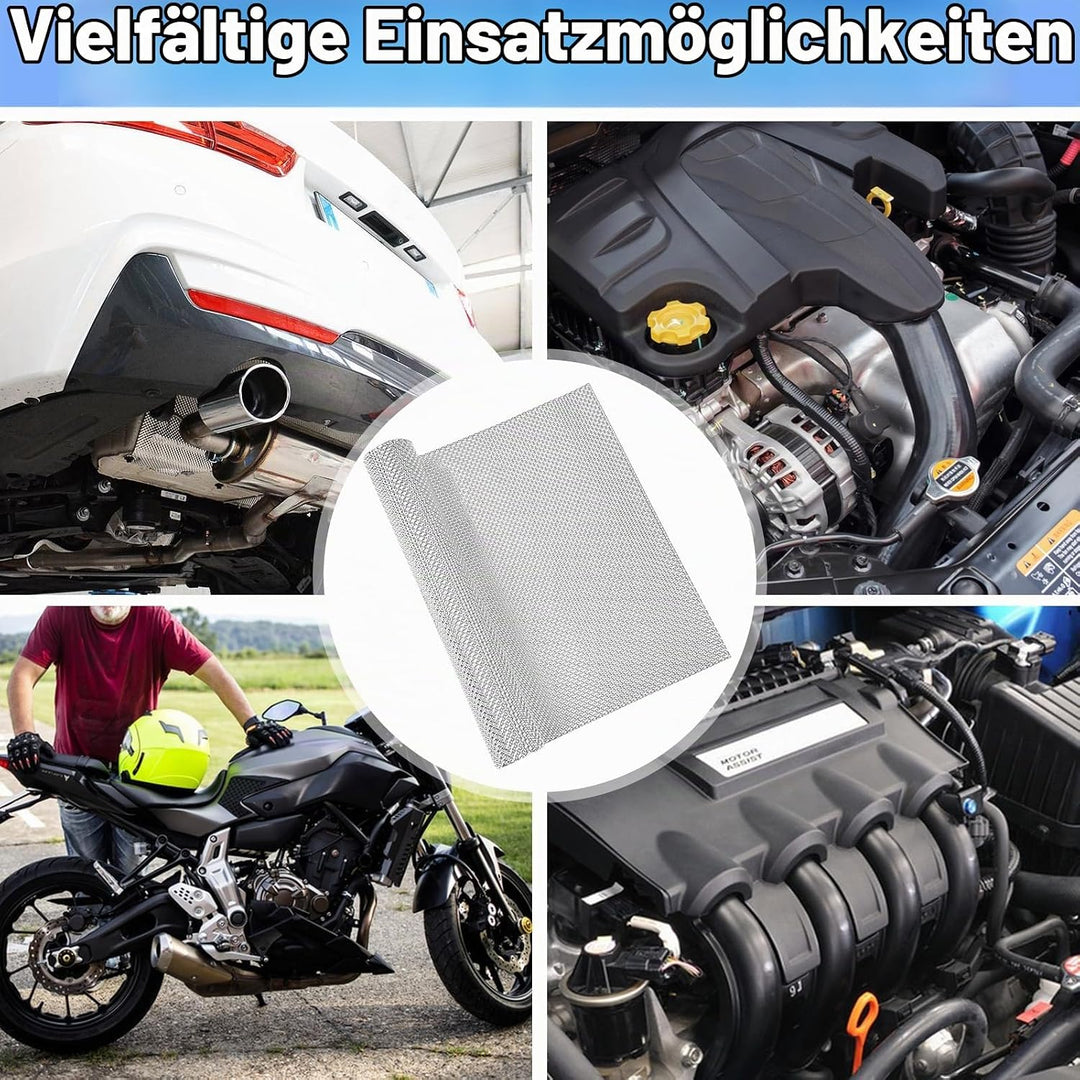 RANJIMA 100cm x 40cm Hitzeschutzblech, Aluminium Hitzeschutz Hitzeblech, Halbkugelförmiges Geprägtes