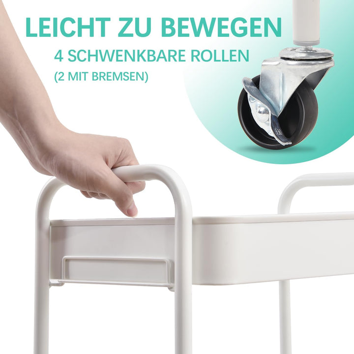 KINGRACK küchenwagen, rollwagen 3 etagen rollwagen Metall, servierwagen mit Rollen Griffe, Regalwage