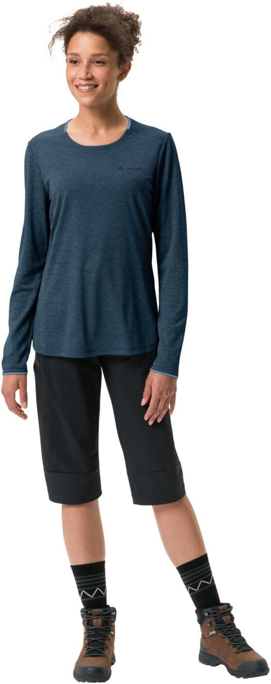 VAUDE Damen Women's Essential Ls T-Shirt T-Shirt 36 Dark Sea Uni, 36 Dark Sea Uni