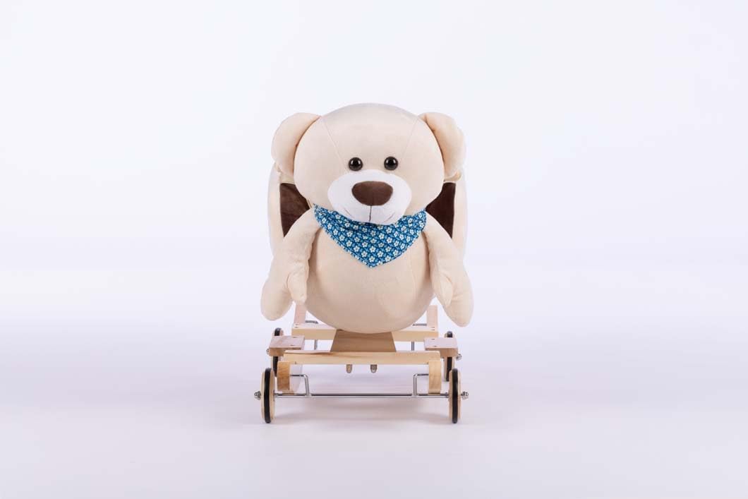 Schaukeltier Baby ab 1 Jahr – Plüsch Teddybär Schaukelpferd für Kinder bis 25 kg – mit Schaukel und
