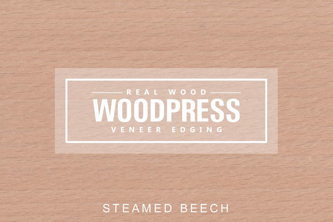 WoodPress 22mm Gedämpfte Buche Echt Vorgeklebtes Furnier-Randband - 50m Rolle für die Industrie Geho