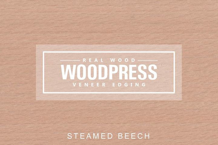 WoodPress 22mm Gedämpfte Buche Echt Vorgeklebtes Furnier-Randband - 50m Rolle für die Industrie Geho