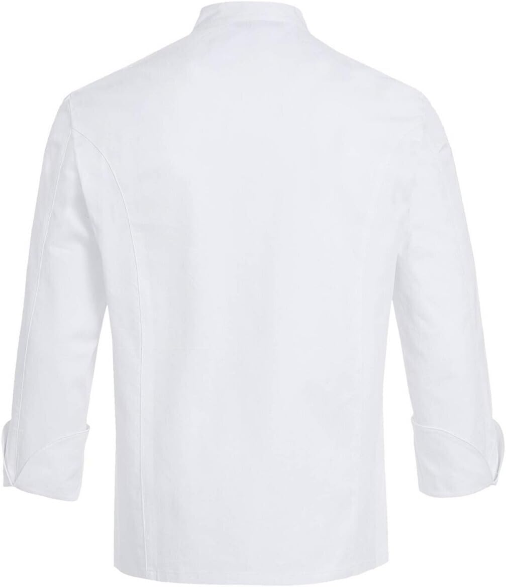 GREIFF Gastro Moda Herren Cuisine Basic Kochjacke Regular Fit Schwarz Modell 5566 S Weiss, S Weiss
