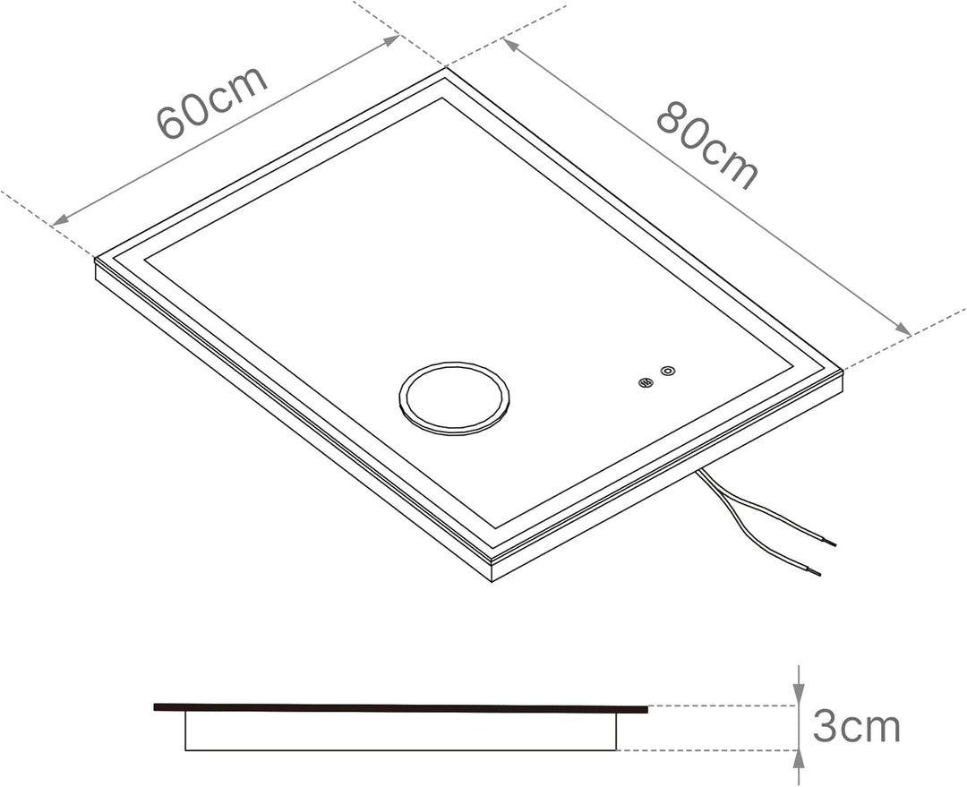 Mondeer LED Badspiegel mit Beleuchtung, 80×60 cm Wandspiegel mit Touchschalter Anti-Beschlag und 5X