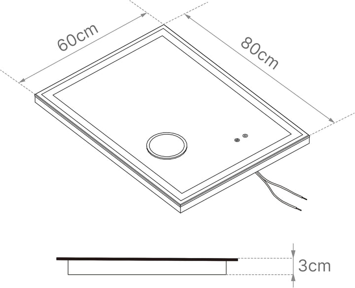 Mondeer LED Badspiegel mit Beleuchtung, 80×60 cm Wandspiegel mit Touchschalter Anti-Beschlag und 5X
