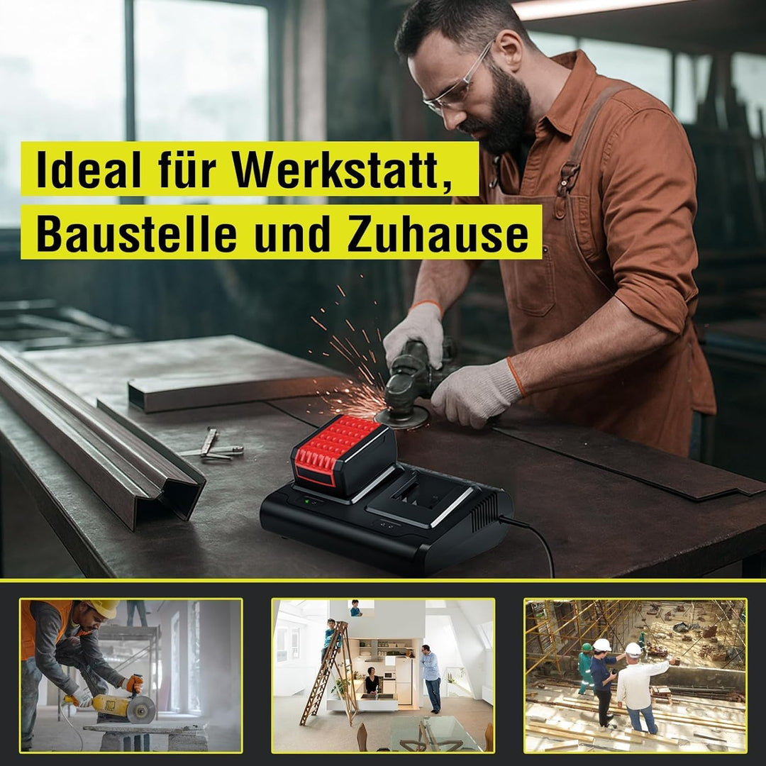 Doppelladegerät für Bosch Ladegerät 18V Professional Akkus, Ersatz für GAL 18V-40, GAL18-80 GAL 18V-