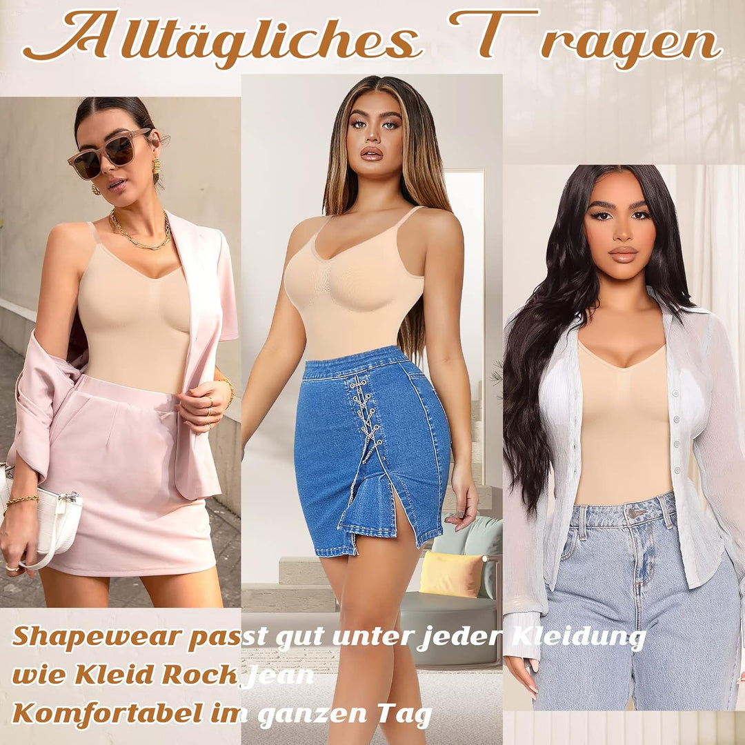 YARRCO Shapewear Damen Body Shaper Bauchweg Shaping Bodysuits Miederslip Figurformende Unterwäsche M