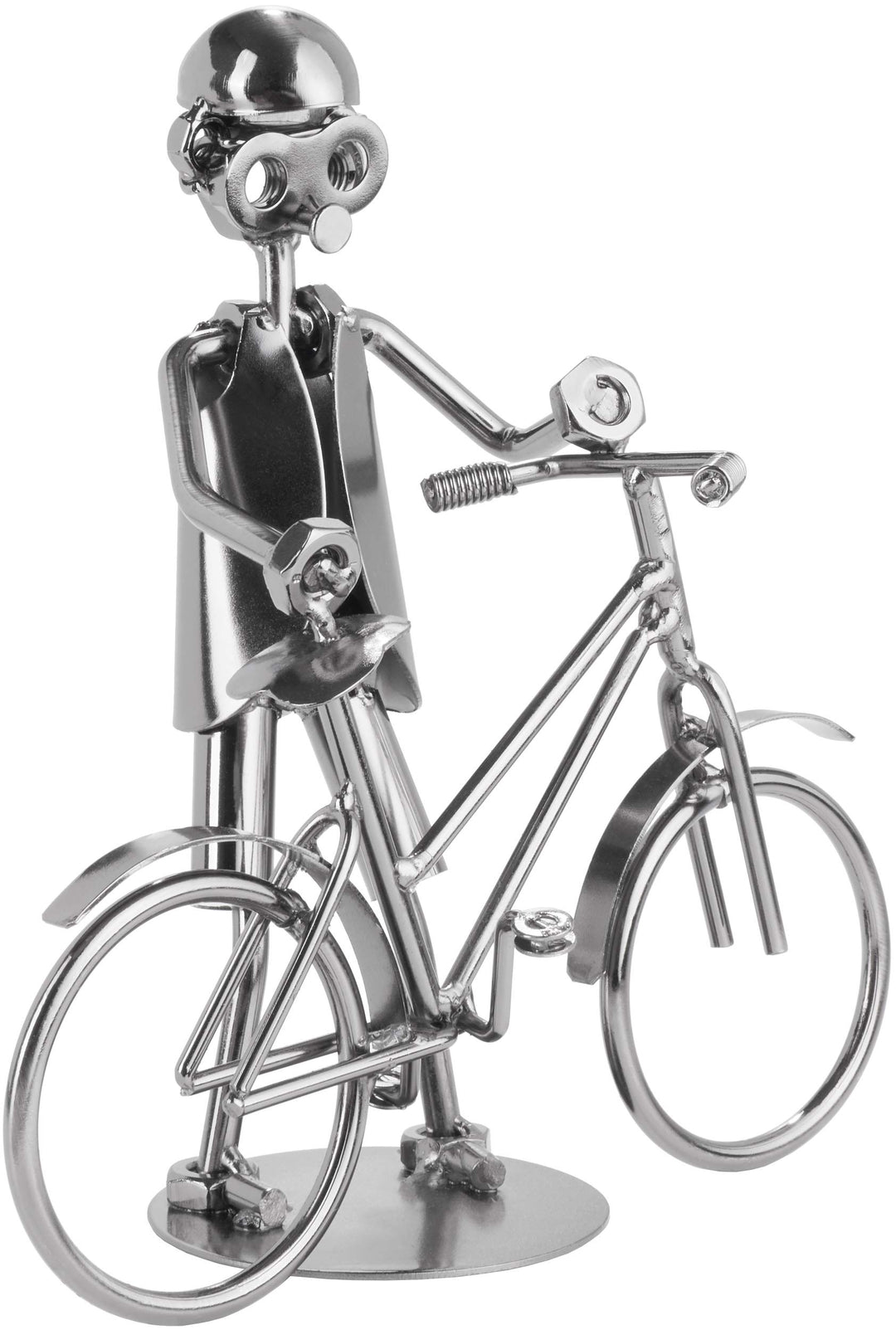 BRUBAKER Schraubenmännchen Fahrrad - Handarbeit Eisenfigur Metallmännchen - Metallfigur Geschenkidee