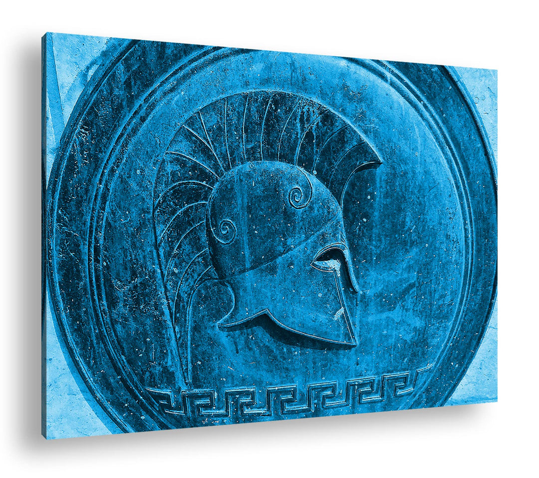 deyoli altes römisches Bronzerelief Gladiator Format 80x60 Effekt: Monocrome Blau als Leinwandbild,