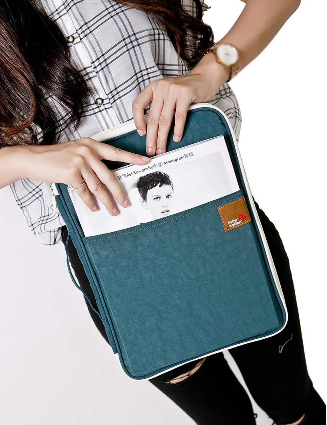 El-fmly Dokument A4 wasserdichte Tasche Organizer Portfolio Reissverschluss tragbar für iPad Noteboo