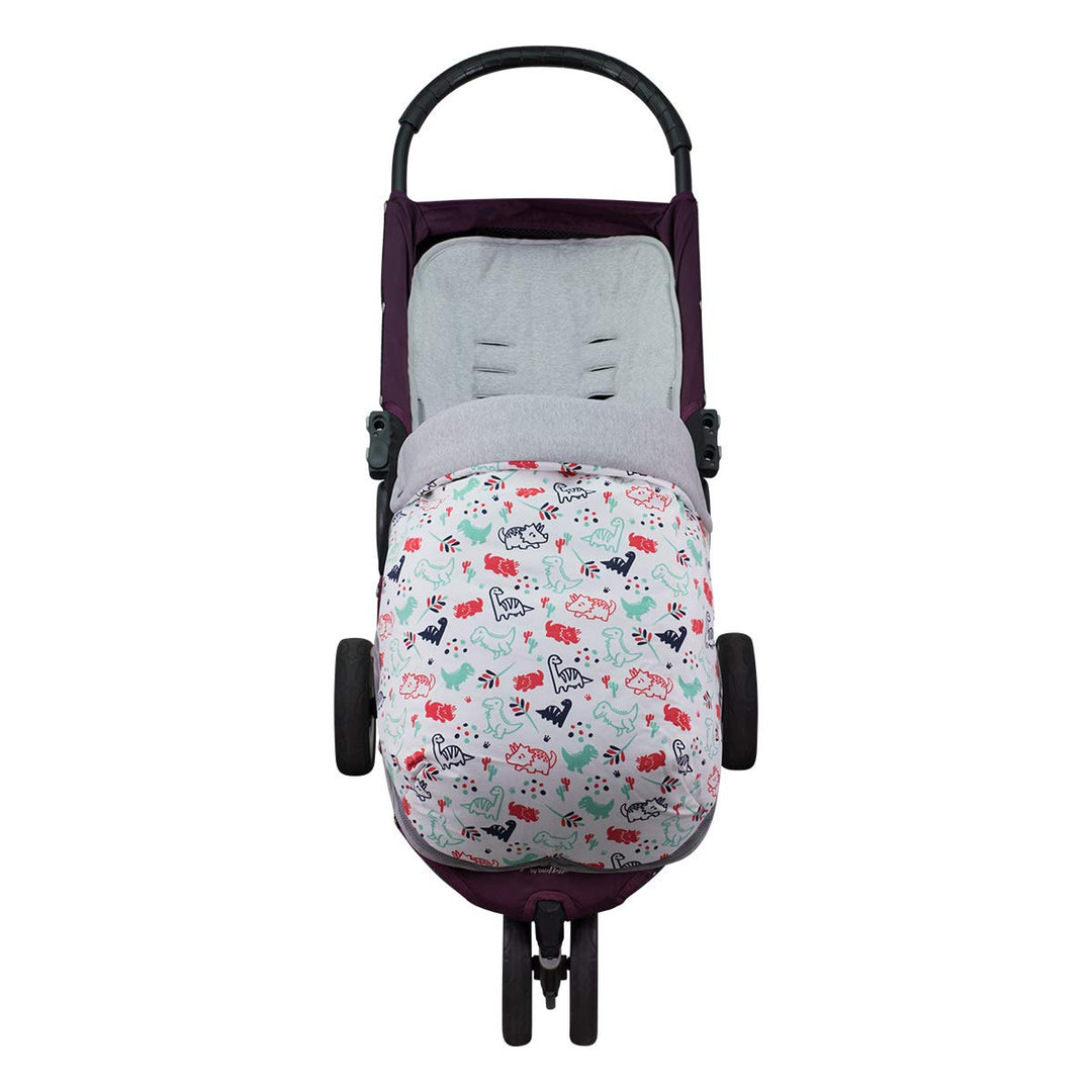 JYOKO Kids Fusssack für Kinderwagen kompatibel mit Baby Jogger City Mini (Baumwolle, Dino Party) BAU