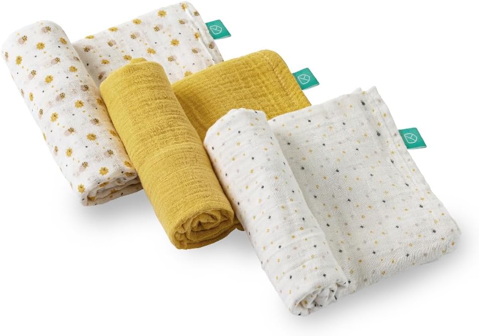 KOALA BABYCARE - Neugeborenes Musselin 80x80 cm - Packung mit 3 Stück - Neugeborenen-Baumwolldecke -