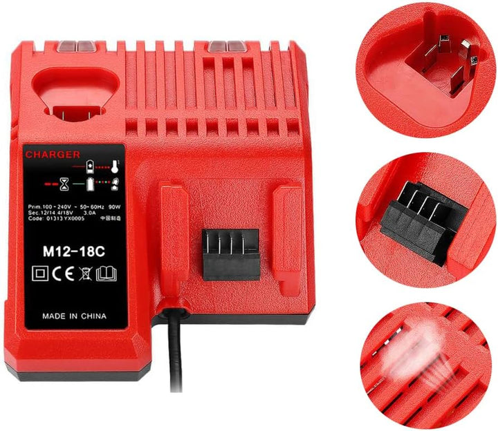CYDZ® 2 Stück 18V 5.0Ah Akku für Milwaukee M18 48-11-1828 48-11-1840 C18B M18BX Li18 M18B4 M18 XC mi