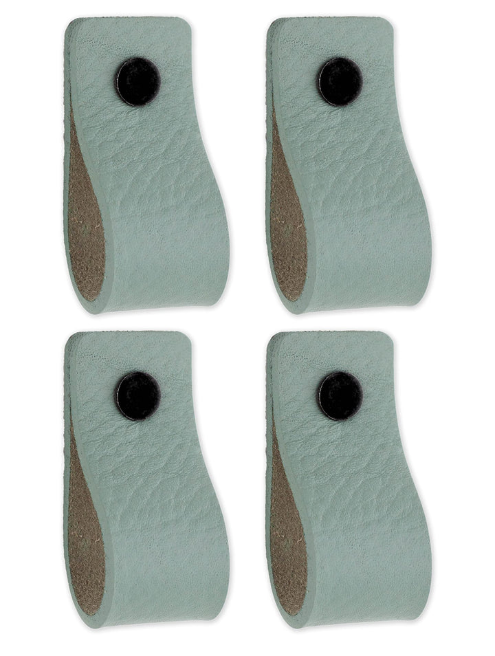 Brute Strength - Ledergriffe für Möbel - Blassgrün - 4 Stück - 12,5 x 2,5 cm - Schrankgriff, Türgrif