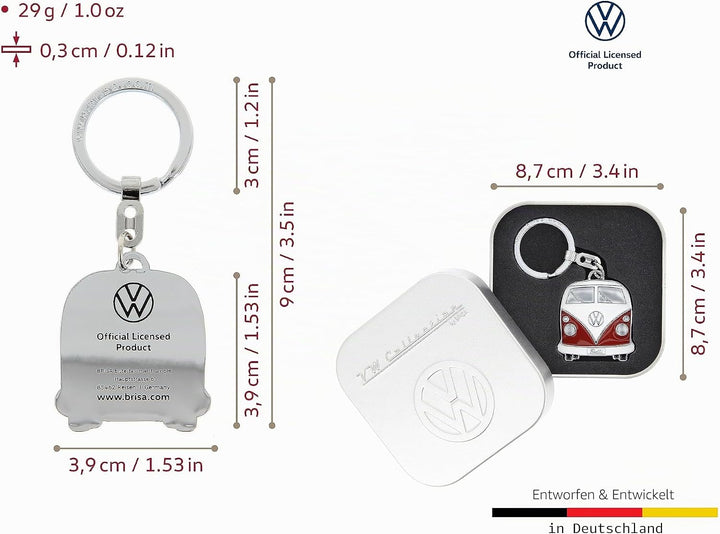 BRISA VW Collection - Volkswagen Emaillierter Metall Schlüssel-Anhänger-Ring Schlüsselbund-Accessoir