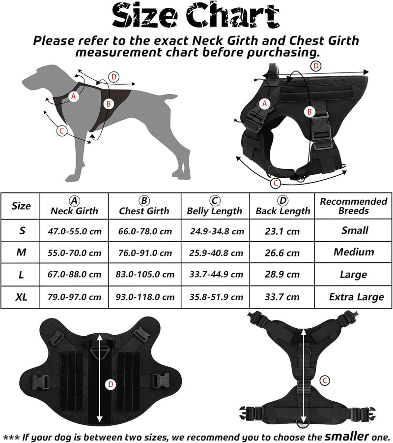 rabbitgoo Hundegeschirr für Grosse Hunde Taktische Hundegeschirrweste mit Griff No Pull Sicherheitsg