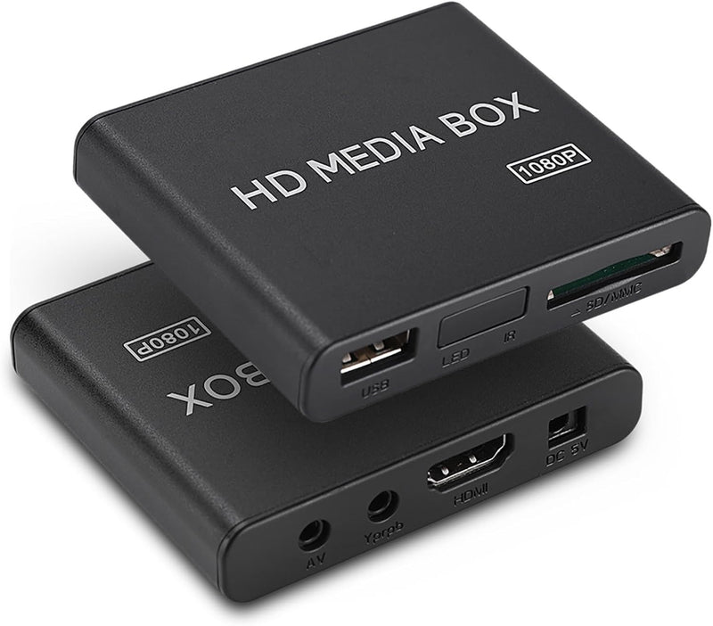 Full-HD-Media-Player, 110-240 V 1080P HDMI-Media-Video-Player-Box - MKV/RM-HDD-USB-Laufwerke und SD-